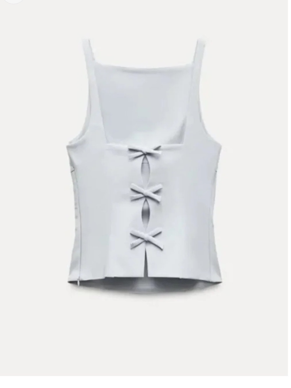 Zara Square Neck Tank with back Bow Details